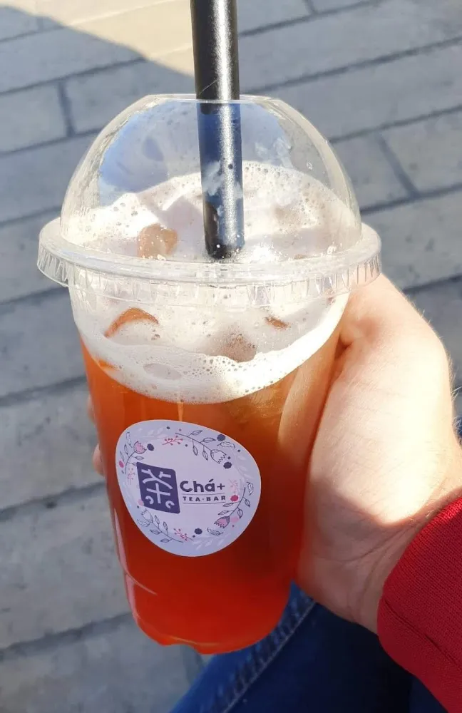 Bubble Tea - Thé Noire À la Pêche Avec Billes de Fraise